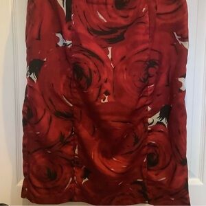 Becky & Max - Red and Black Abstract Floral Skirt